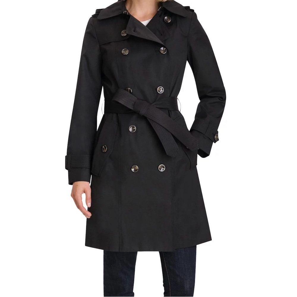London Fog Elegant Black Trench Coat